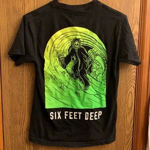 Sketchy tank “six feet deep” graphic tee shirt